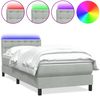 vidaXL Boxspringbett mit Matratze & LED Hellgrau 80x220 cm Samt 3317289 Bild 2