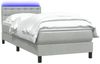 vidaXL Boxspringbett mit Matratze & LED Hellgrau 80x220 cm Samt 3317289 Bild 3
