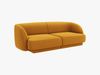 Micadoni 2-Sitzer Sofa Miley | Beinfarbe Black Plastic, Gelb, Samt Bild 2