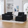2-Sitzer Sofa B 204 x T 102,5 x H 84 cm aus Cord in Schwarz Bild 2