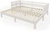 Bett 98×187×206×66 cm aus Kiefer-Massivholz mit Ausziehfunktion, weiß Bild 5