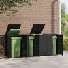 vidaXL Mülltonnenbox für 4 Tonnen Schwarz 276x79x117 cm Stahl 3279979 Bild 3