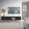 Selsey 'Bello' TV-Lowboard mit Lamellenfronten und LED, Schwarz, ca, 44 x 175 x 31 cm Bild 2