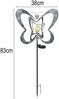 LED Solar Gartenstecker mit drehbaren Schmetterlingen in Silber-Grau, Höhe 83cm Bild 4