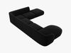 Micadoni 6-Sitzer Samtstoff Ecke rechts Sofa Miley | Beinfarbe Black Plastic, Schwarz Bild 3