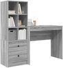 vidaXL Schreibtisch mit Schubladen mit Regal 2 pcs Graues Sonoma 3337326 Bild 3