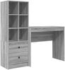 vidaXL Schreibtisch mit Schubladen mit Regal 2 pcs Graues Sonoma 3337326 Bild 2
