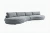 KAWOLA Big Sofa PADANA Stoff grau 86 x 166 x 410 cm Bild 3