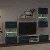 vidaXL 5-tlg. Wohnwand mit LED-Beleuchtung Matt Indigo Holzwerkstoff 3324235 Bild 4