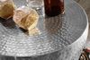 Beistelltisch 41 x 41 x 41 cm Aluminium Silber Dekotisch orientalisch rund, Kleiner Hammerschlag Abstelltisch, Designer Ablagetisch Metall modern, Anstelltisch schmal Bild 5