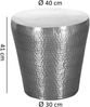 Beistelltisch 41 x 41 x 41 cm Aluminium Silber Dekotisch orientalisch rund, Kleiner Hammerschlag Abstelltisch, Designer Ablagetisch Metall modern, Anstelltisch schmal Bild 4
