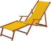 Sonnenliege gelb Liegestuhl Fußteil Sonnendach Kissen Holz Deckchair Gartenmöbel 10-302 F S KD Bild 3