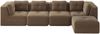 Ecksofa in Braun, modular, Cordbezug, 74 cm Sitztiefe, mit weicher Schaumstoffpolsterung,69x386x177 cm Bild 5