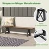 Gartenbank wetterfest 3-Sitzer Sitzbank bis 500 kg belastbar 183 x 35 x 41,5 cm Braun Bild 4