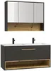 Vente-unique - YANGRA Bathroom furniture set Holz, PlatteKeramik Grau - B 46 cm x H 57 cm x L 120 cm Bild 2