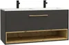 Vente-unique - YANGRA Bathroom furniture set Holz, PlatteKeramik Grau - B 46 cm x H 57 cm x L 120 cm Bild 3