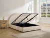 Vente-unique - LIRIMO Bett SamtStoff Beige - B 204 cm x H 111 cm x L 155 cm Bild 2