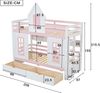 Etagenbett 90x200cm, mit Ausziehbett & 4 Schutzgittern, Eisen, Schwarz Bild 4