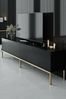 Dmora Fernsehschrank Espero, Ständer für Wohnzimmerfernseher, Niedriges Wohnzimmer-Sideboard, TV-Ständerbasis, 180x30h47 cm, Schwarz und Gold Bild 5