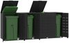 Mülltonnenbox GORILO für 4 Tonnen Schwarz 276x79x117 cm Stahl | Mülltonnenverkleidung 4er Mülltonnenhaus Bild 3