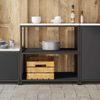 vidaXL Küchenaufbewahrung mit Regal Schwarz 90 x 50 x 92 cm Stahl 874954 Bild 4