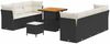 vidaXL Garten-Sofa-Set mit Kissen 10 pcs Schwarz und Creme 3363395 Bild 2