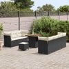 vidaXL Garten-Sofa-Set mit Kissen 10 pcs Schwarz und Creme 3363395 Bild 3
