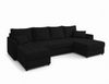 AX LIVING Ecksofas groß Dolceo 287 cm – Sofa schwarz mit Schlaffunktion & Ottomane Bild 2