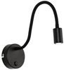 Licht-Erlebnisse Wandleuchte LAGOS, LED fest integriert, Warmweiß, LED Wandlampe Schwarz Metall flexibler Arm mit Schalter Leuchte Bild 1