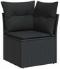 vidaXL 9-tlg. Garten-Sofagarnitur mit Kissen Schwarz Poly Rattan 3327408 Bild 4
