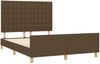Doppelbett mit Kopfteil Stoff Dunkelbraun 140x190 cm Bild 4