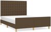 Doppelbett mit Kopfteil Stoff Dunkelbraun 140x190 cm Bild 2