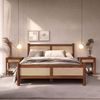IDIMEX Massivholzbett CEFIRA, Doppelbett 140x190 cm mit Rattangeflecht Eiche Finish Bild 2