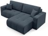 Ecksofa Sofa mit Schlaffunktion AUGUSTO in Stoff Wind Dunkelblau Ottomane Rechts Bild 4