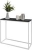 AX LIVING Flur Konsolentisch Lortie 80 cm schwarz weißes Metallgestell Bild 2