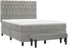 vidaXL Boxspringbett mit Matratze Hellgrau 140x200 cm Samt 3138025 Bild 3
