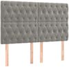 vidaXL Boxspringbett mit Matratze Hellgrau 140x200 cm Samt 3138025 Bild 5