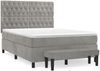 vidaXL Boxspringbett mit Matratze Hellgrau 140x200 cm Samt 3138025 Bild 2