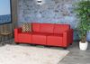 Modular 3-Sitzer Sofa Couch Lyon, Kunstleder ~ rot Bild 2