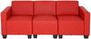 Modular 3-Sitzer Sofa Couch Lyon, Kunstleder ~ rot Bild 3
