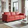 Modular 3-Sitzer Sofa Couch Lyon, Kunstleder ~ rot Bild 1