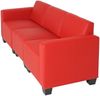Modular 3-Sitzer Sofa Couch Lyon, Kunstleder ~ rot Bild 4