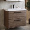 Badplaats Badezimmermöbel Set Florence 60 cm – Walnuss – Hängender Waschtisch mit Waschbecken, Spiegelschrank und Hochschrank Bild 5