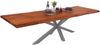 Esstisch Baumkante Akazie nuss 140 (220) x 90 cm Spider-Gestell silber mit Ansteckplatten CALI 150443156 Bild 2