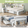 Kinderbett, 90*200 cm, Einzelbett, multifunktionales Kinderbett mit Schubladen, Bücherregal und Stauschrank, großer Stauraum, Lattenrost, ohne Matratze, weiß Bild 5