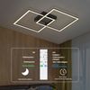 ZMH Deckenlampe LED Wohnzimmer Deckenleuchte - Dimmbar Schwarz Esstischlampe mit Fernbedienung Schlafzimmerlampe Modern Küchenlampe 52W für Schlafzimmer Küche Esszimmer Bild 3