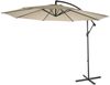 Ampelschirm Acerra, Sonnenschirm Sonnenschutz, Ø 3m neigbar, Polyester/Stahl 11kg ~ creme mit Ständer Bild 2