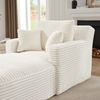 1-Sitzer Chaiselongue Sofa H 82 x T 100 x B 166 cm aus Cord in Creme, als Relaxsessel & Schlafsofa Bild 5