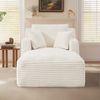 1-Sitzer Chaiselongue Sofa H 82 x T 100 x B 166 cm aus Cord in Creme, als Relaxsessel & Schlafsofa Bild 2