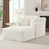 1-Sitzer Chaiselongue Sofa H 82 x T 100 x B 166 cm aus Cord in Creme, als Relaxsessel & Schlafsofa Bild 3